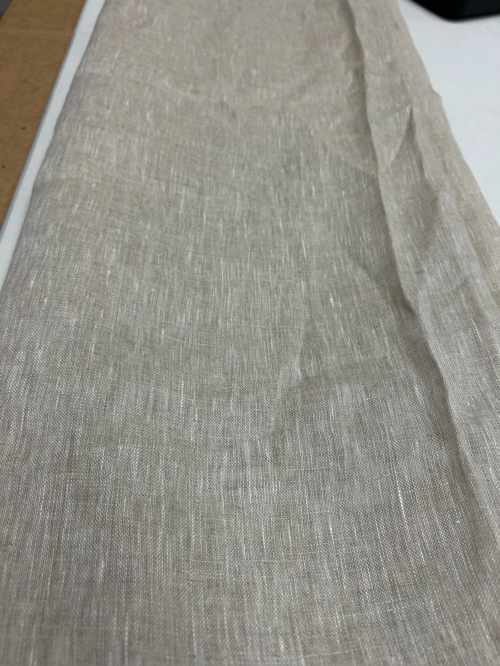 QUINCE Set Of 2 48x96 European Linen Sheer Curtains Flax 9360